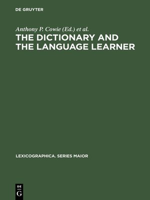 cover image of The dictionary and the language learner